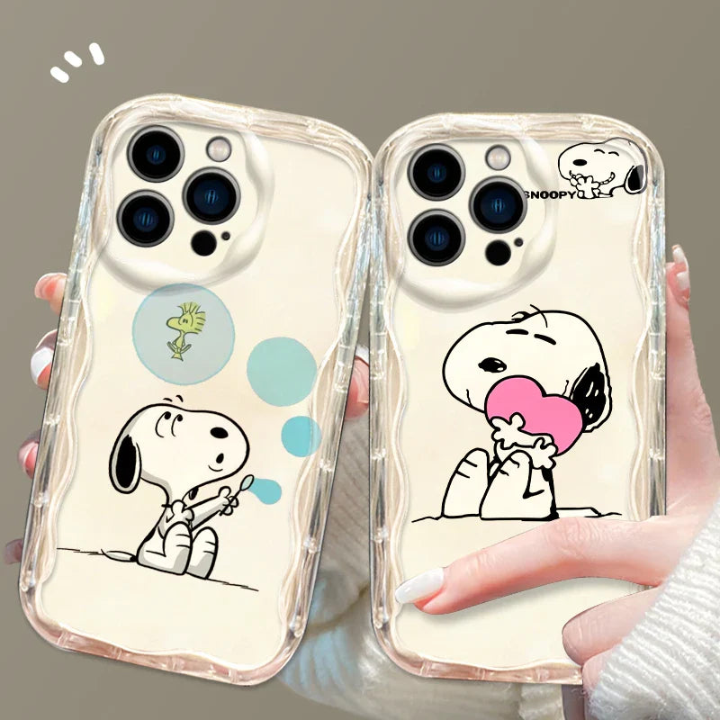 Snoopy Lively Cool For Apple iPhone 15 14 13 12 11 XS XR X Pro Max Plus Wave Oil Funda Cover Phone Case