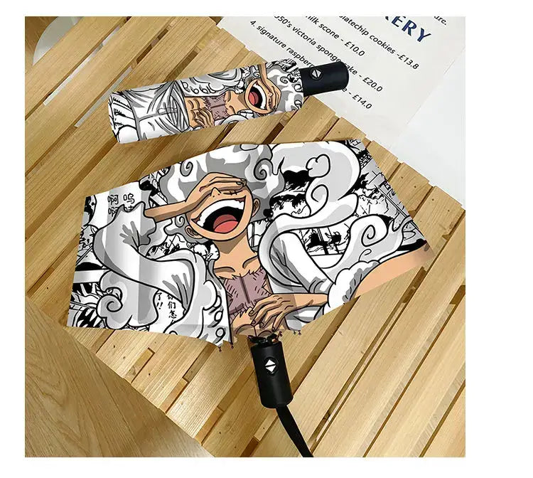 One Piece Nika Luffy Fold Umbrella Automatic Sunscreen