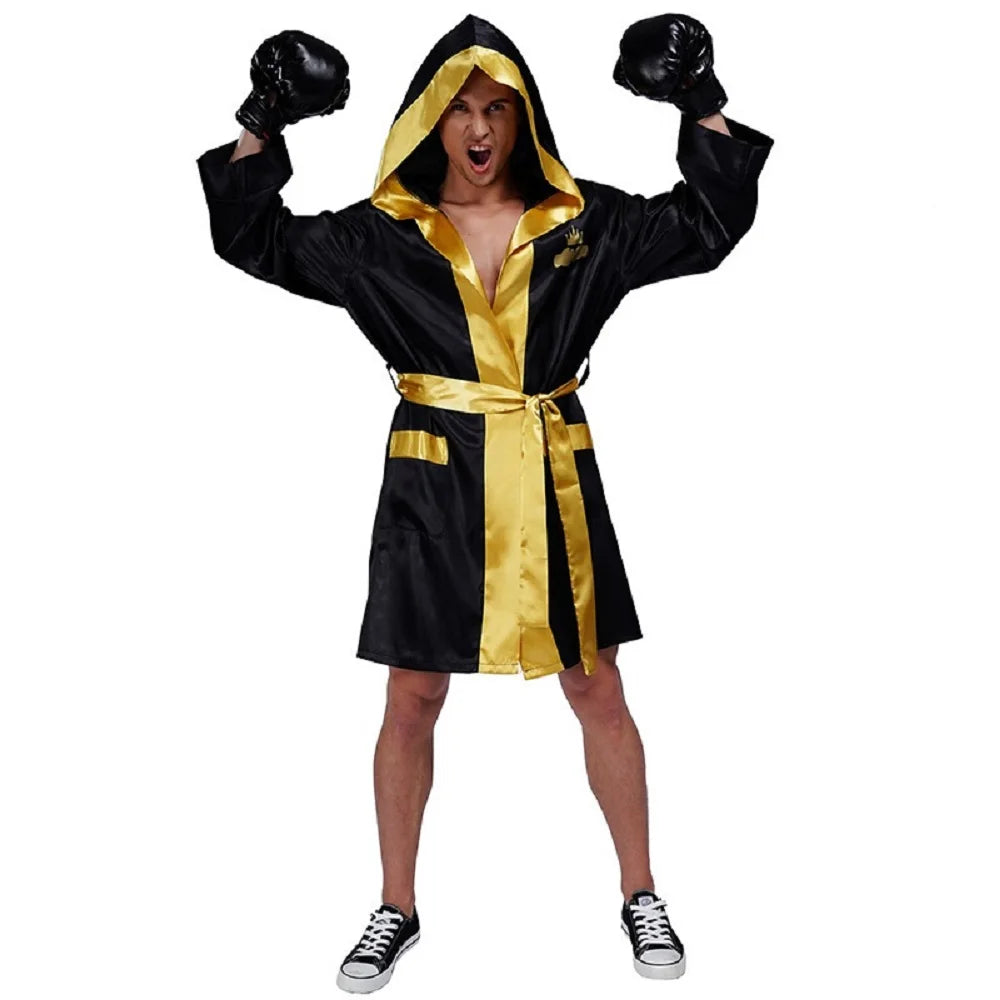 High Quality Boxing Winner Cosplay Hooded Boxer Uniform Costumes for Adults Party Carnival Halloween