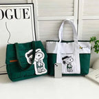 Classic Snoopy Canvas Crossbody Tote Bag – Large Capacity Shoulder Bag