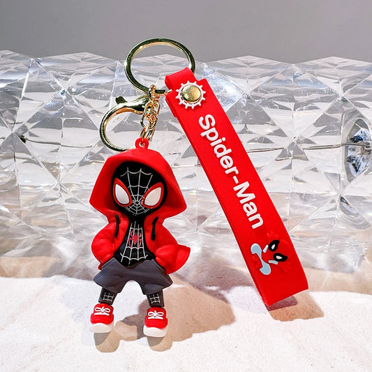 Disney Marvel Spider-Man Keychain Cartoon Comics Avengers Series Key Ring Pendant Ornaments Jewelry Gifts for Friends