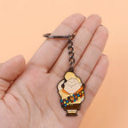 Vintage Motorcycle Keychain | Cartoon Metal Keyring for Backpack