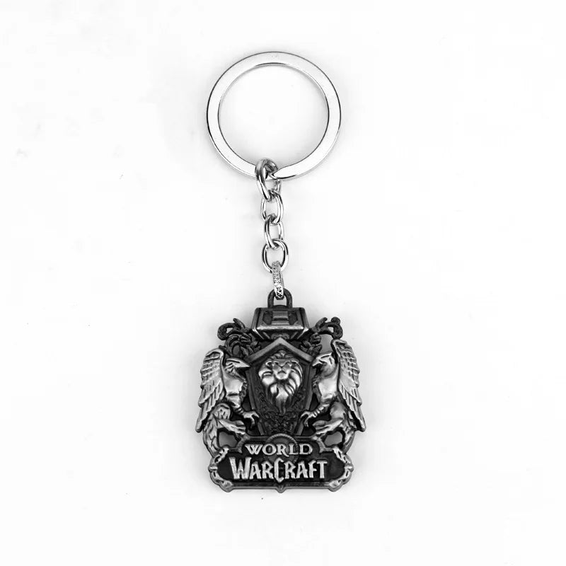 Hot Game Jewelry WOW World of Warcraft HearthStone Keychain Lich King Frostmourne Sword Hammer Axe Weapon Metal Key Chains