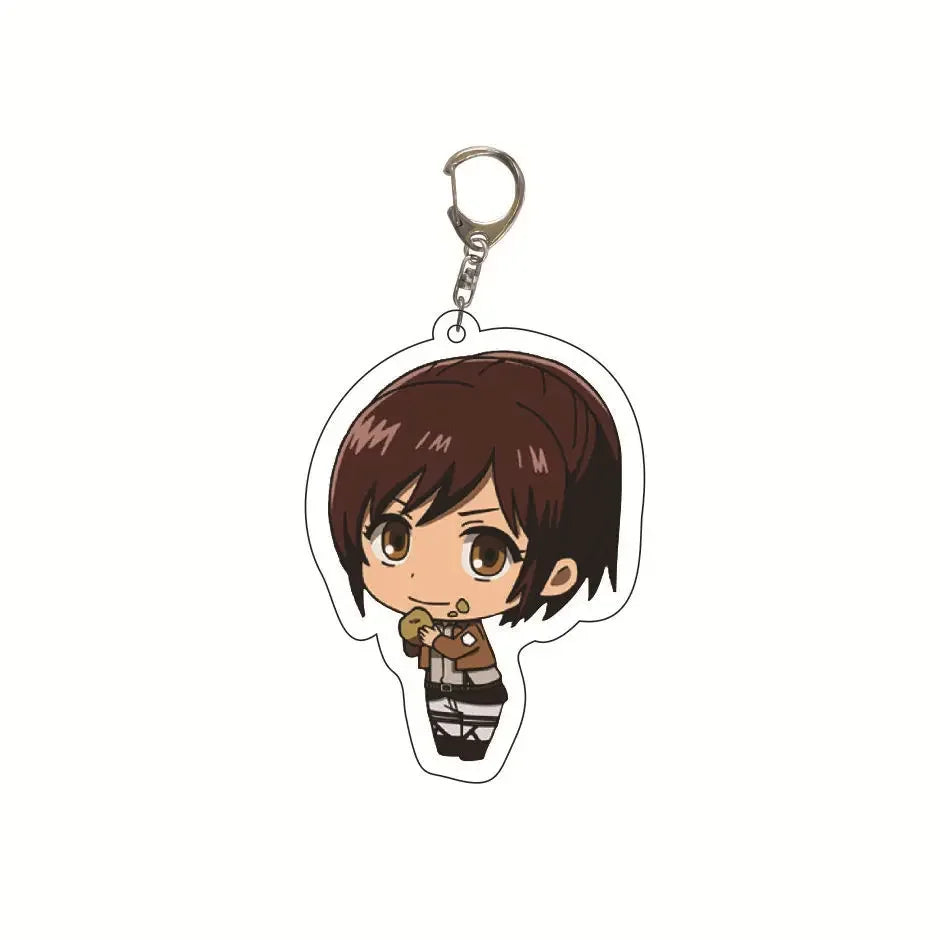 Anime Keychain Cute Cartoon Keychain Car Accessories for Men Bag Pendant Shingeki No Kyojin Friend Gifts Jewelry