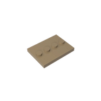 Gobricks GDS-980 Tile, Modified 3 x 4 with 4 Studs in Center | Compatible Building Block for DIY and MOC