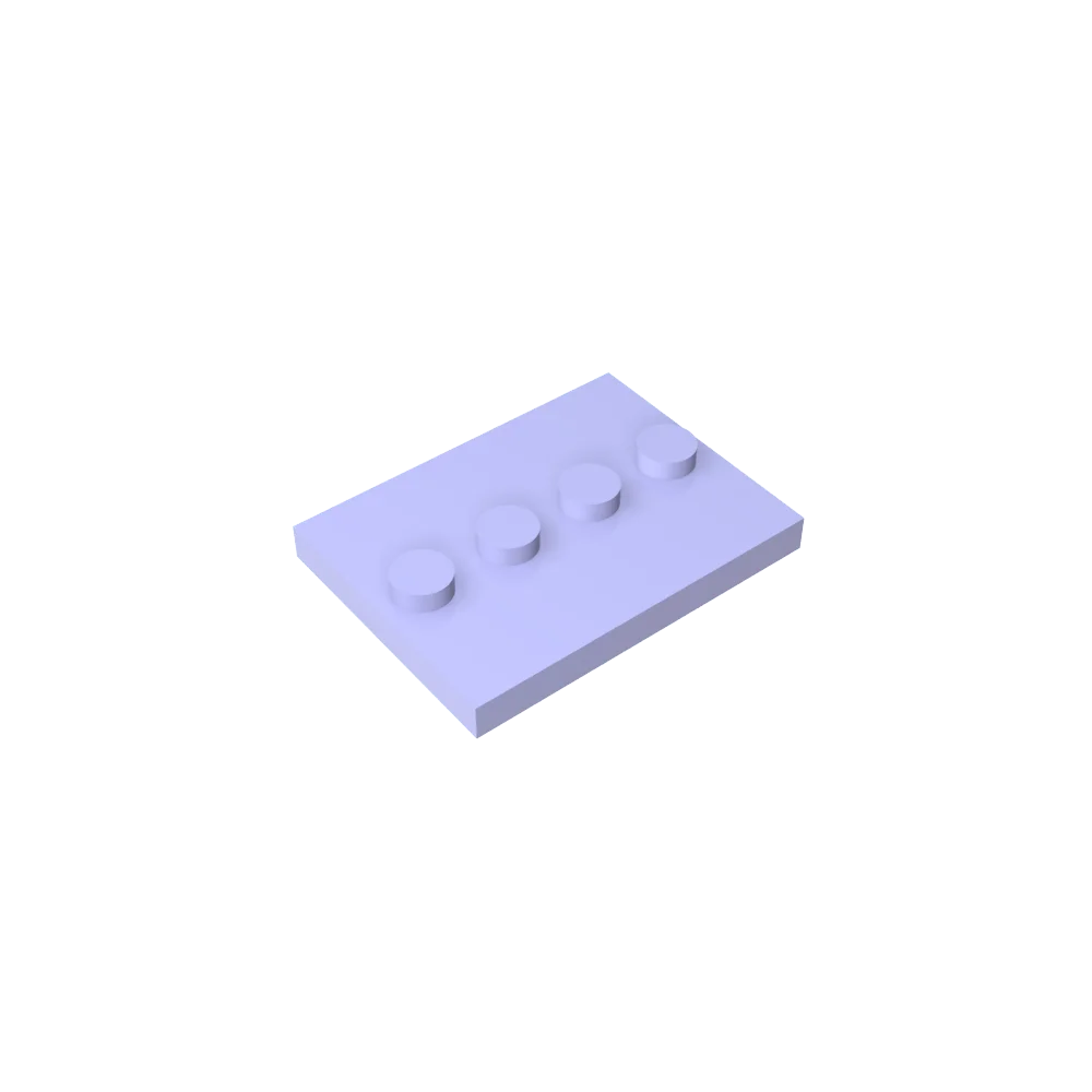 Gobricks GDS-980 Tile, Modified 3 x 4 with 4 Studs in Center | Compatible Building Block for DIY and MOC