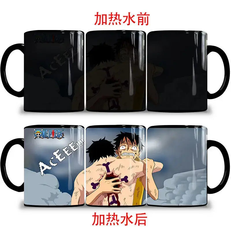 One Piece Color Changing Mug: Nika Luffy & Ace Magic Cup