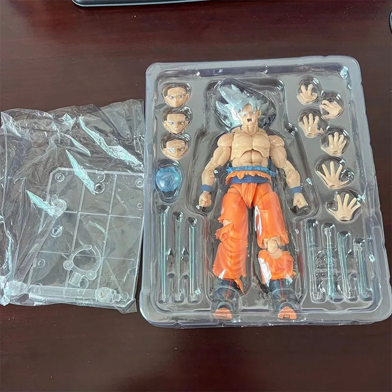 Ultra Instinct Goku Anime Figure, Dragon Ball Z Super Action Figurine White Haired 16 CM