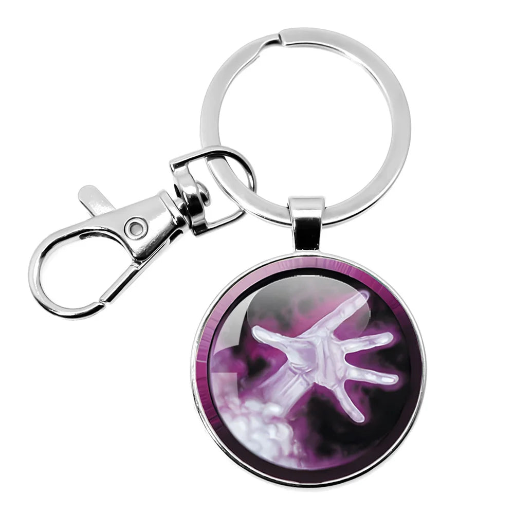 Game World Of Warcraft Keychain WOW Glass Pendant Key Chain For Women Men Keyring Jewelry Hearthstone