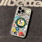 Funny Cartoon Cute Snoopy coffee Clear TPU Phone Case For iPhone 11 12 13 14 15 16 Pro Max 16 Plus Lovely Snoopy Anti-Fall Cover