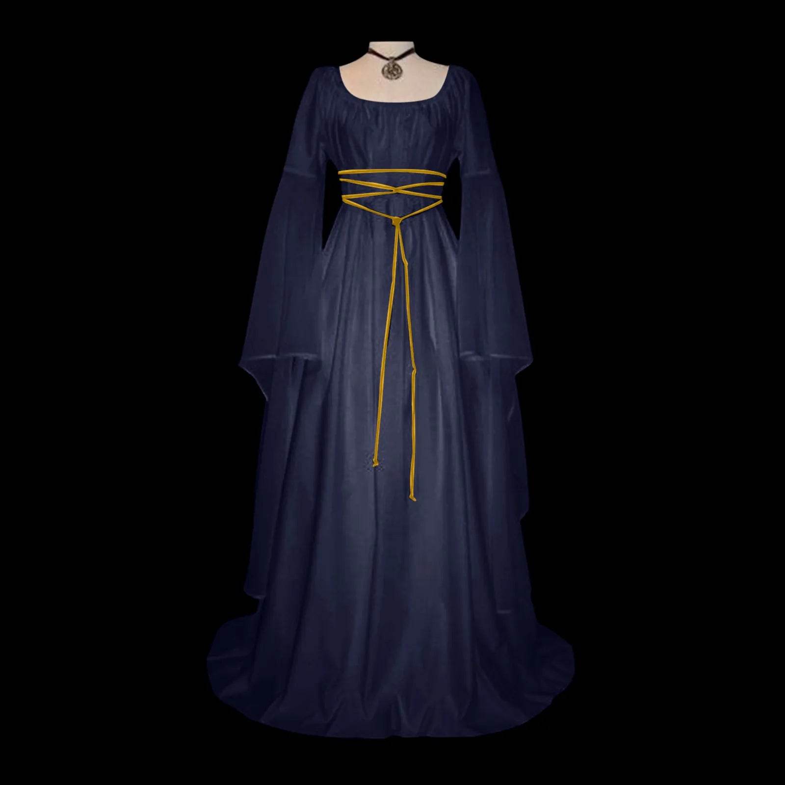 Medieval Gothic Style Retro Cosplay Clothing Long Sleeved Dress Women's Party Dress Mardi Gras Stage Performance Costumes - White / S / United States