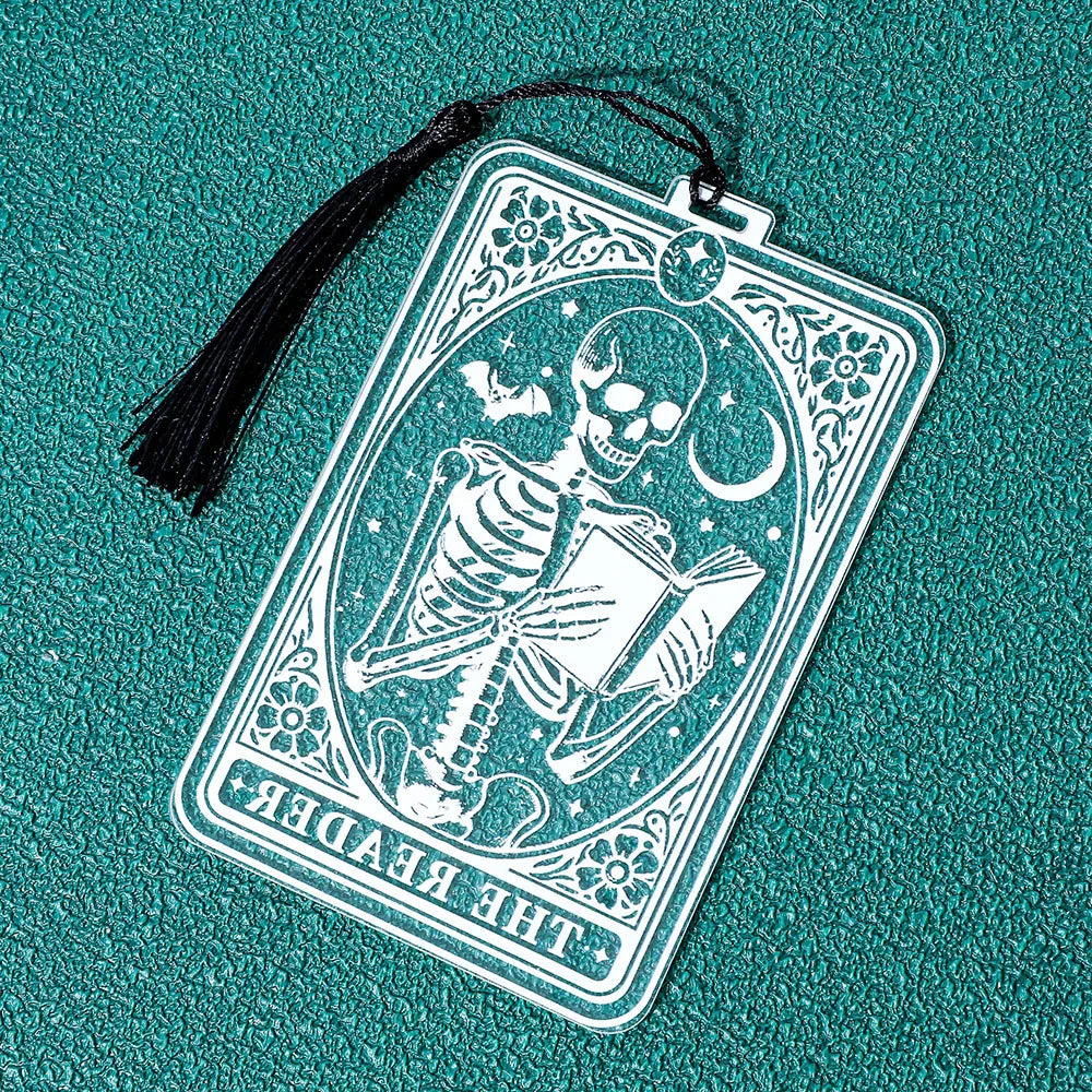 1pc Gothic-Style Acrylic Reading Bookmark, Suitable for Both Men and Women, Personalized Skull Reading Marker, a Friendship Gift