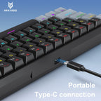 APAYADO K61 60% Wired Mechanical Gaming Keyboard Phantom RGB, 61 Keys, Red/Blue Switch, ergonomic, Portable Mini for PC/Laptop