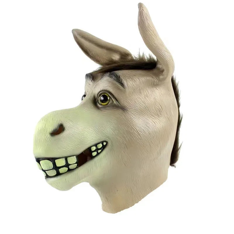 Animal Mask Novelty Halloween Carnival Terror Unisex Cosplay Funny Donkey Headgear Fancy Masquerade Props Latex Animal Head Mask