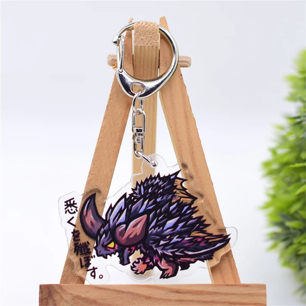 6cm Game Monster Hunter Acrylic keychain 6cm student bag bag small pendant small gift decoration