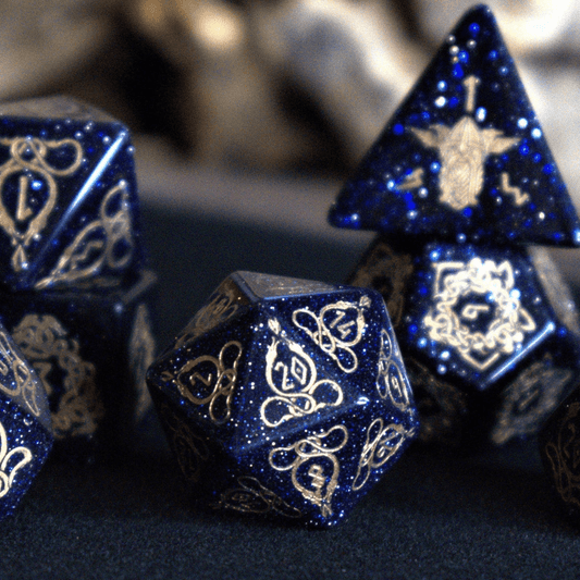 Serpent of Midgard Blue Sandstone Dice Set - 