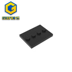 Gobricks GDS-980 Tile, Modified 3 x 4 with 4 Studs in Center | Compatible Building Block for DIY and MOC