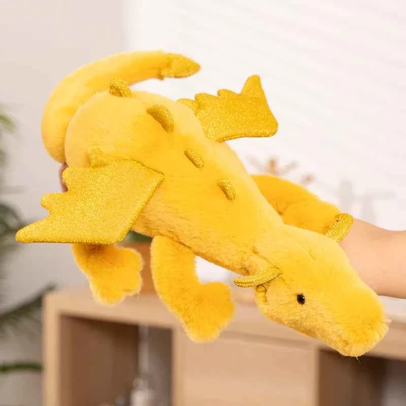 Giant Yellow Flying Dragon Plush Toy – Soft Huggable Dragon Pillow