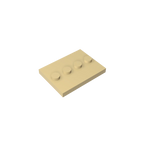 Gobricks GDS-980 Tile, Modified 3 x 4 with 4 Studs in Center | Compatible Building Block for DIY and MOC
