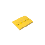 Gobricks GDS-980 Tile, Modified 3 x 4 with 4 Studs in Center | Compatible Building Block for DIY and MOC
