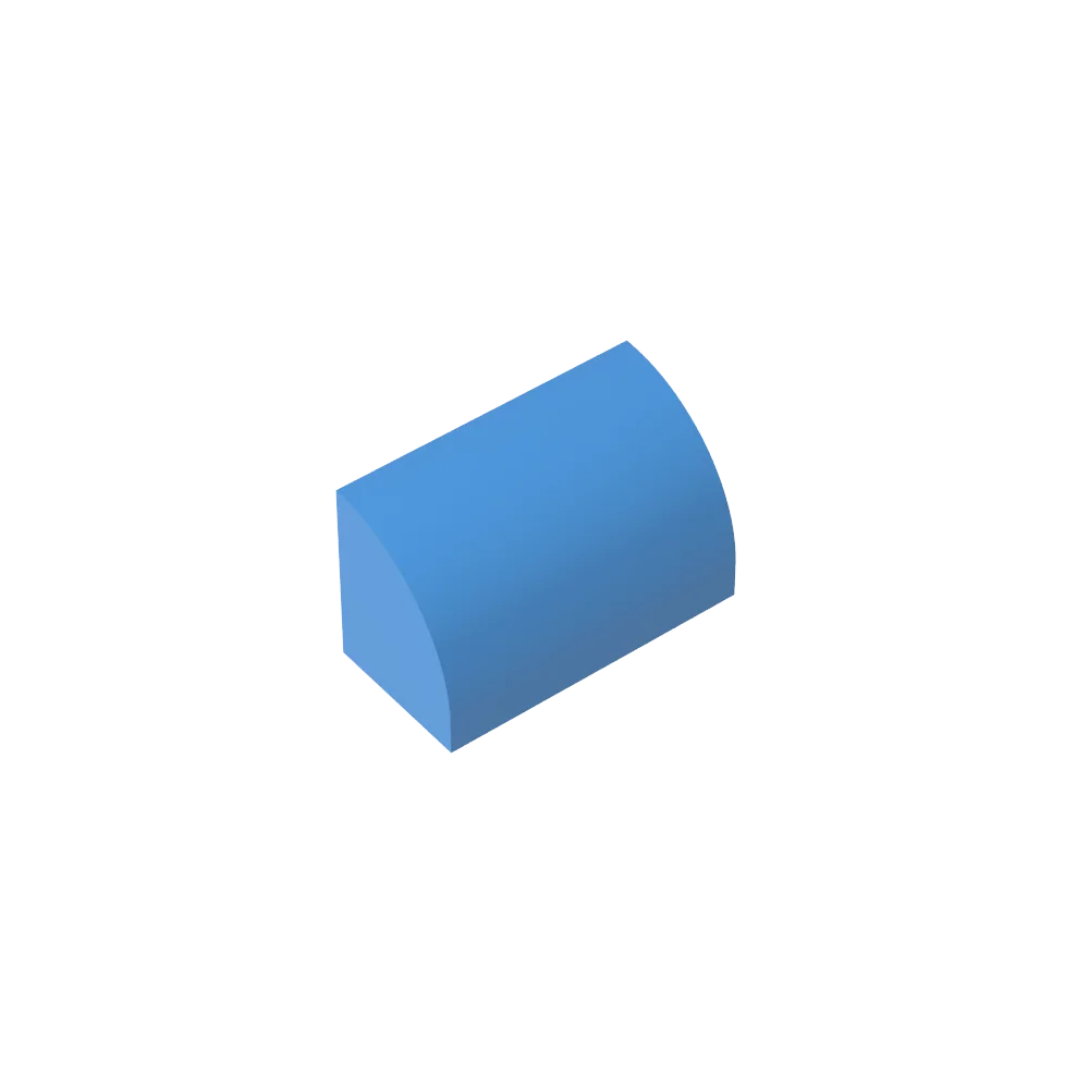 Gobricks GDS-M063 Curved Brick 1 x 2 x 1 No Studs | Compatible Building Block
