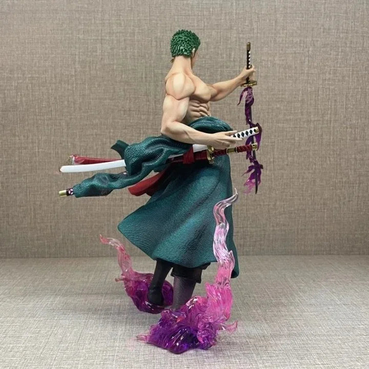 Roronoa Zoro Anime Figure, One Piece Action Figurines PVC Changable Two Heads 27 CM