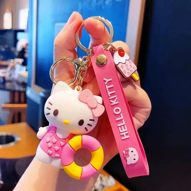 Sanrio Hello Kitty Key Chains, Kawaii Anime Cartoon Cinnamoroll Car Keychains Backpack Ornaments