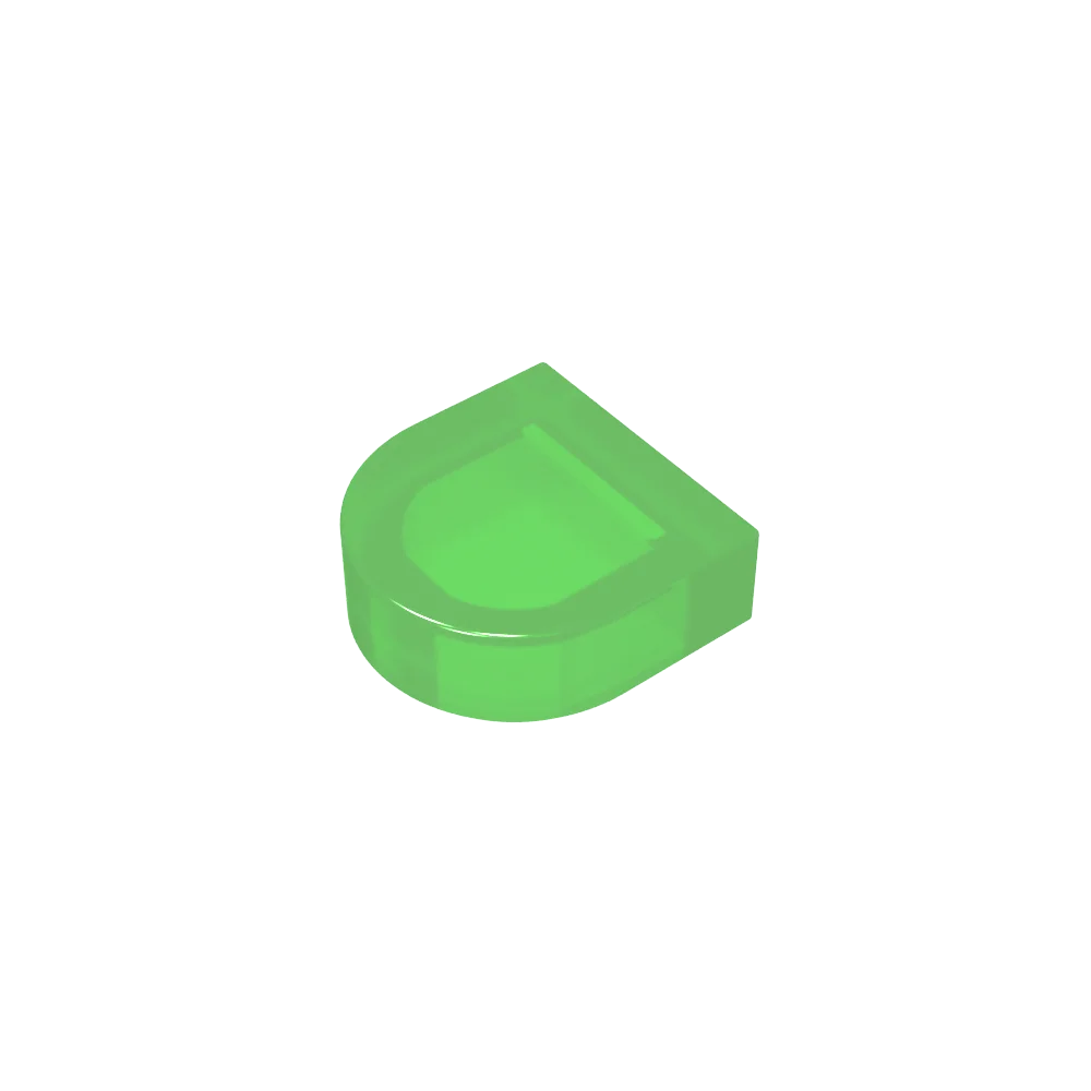 Gobricks Tile Round 1 x 1 Half Circle Extended | Compatible Brick Building Block