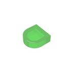 Gobricks Tile Round 1 x 1 Half Circle Extended | Compatible Brick Building Block