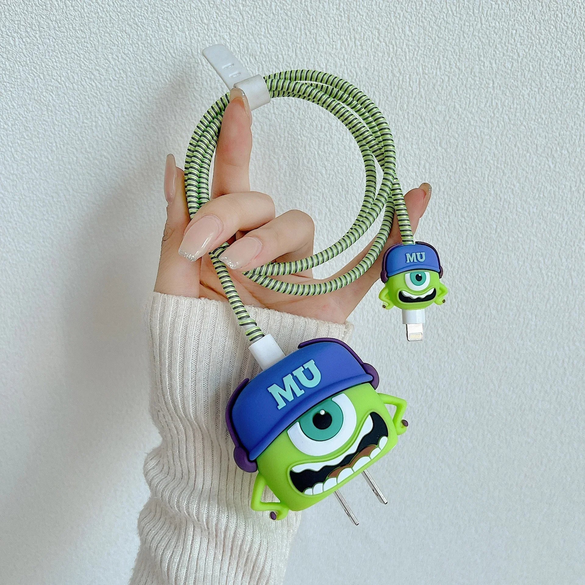 4Pcs/Set  Cute 3D Cartoon Set Cable Protector for iPhone / iPad 18W/20W Charger Case Phone Wire Cord Organizers for iPhone 14 15