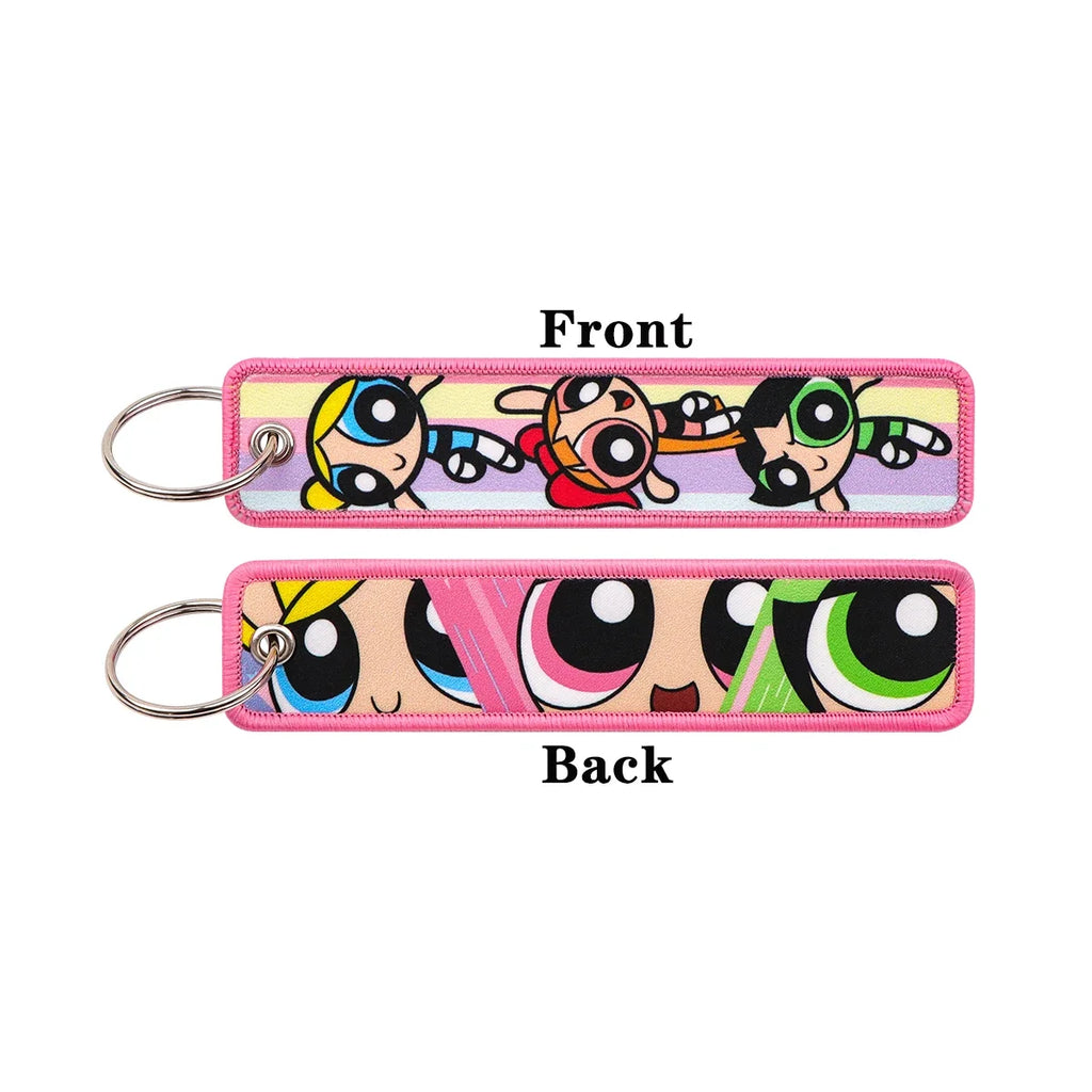 Vibrant Girls Embroidery Key Fob | Fashion Keychain for Cars and Bags