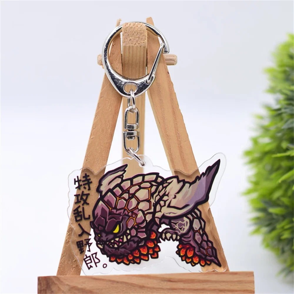 6cm Game Monster Hunter Acrylic keychain 6cm student bag bag small pendant small gift decoration