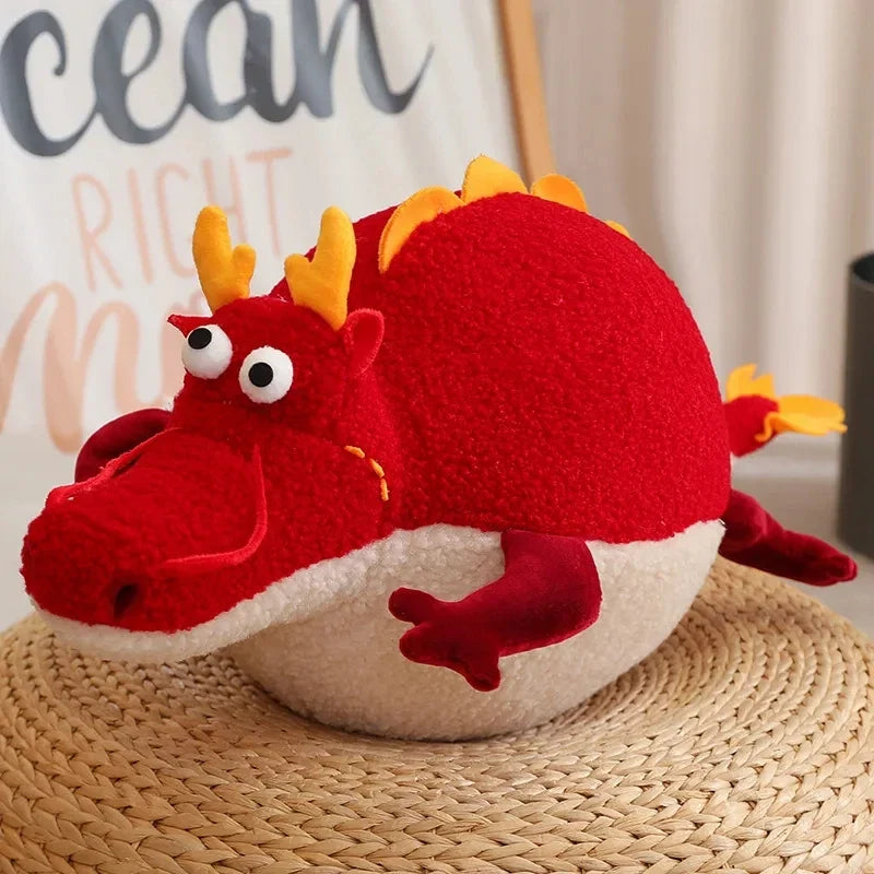 Giant Chubby Dragon Plush Toy – Cute Round Dragon Pillow Stuffed Animal