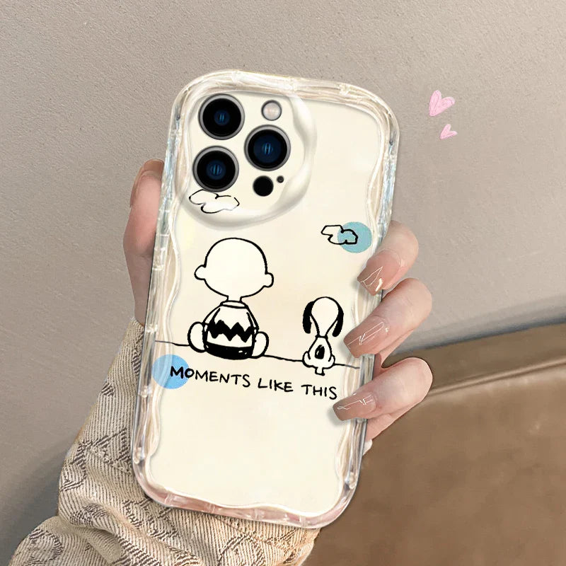 Snoopy Lively Cool For Apple iPhone 15 14 13 12 11 XS XR X Pro Max Plus Wave Oil Funda Cover Phone Case