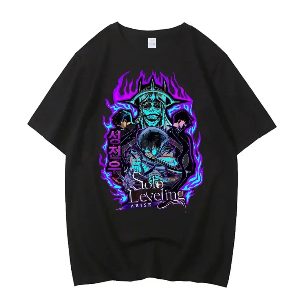 Solo Leveling T Shirt Sung Jinwoo Harajuku Graphic Tee
