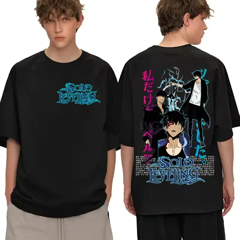 Solo Leveling T-shirt: Sung Jinwoo Cotton Streetwear