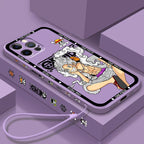 One Piecee Luffyy anime Cartoon Liquid Left Rope For Apple iPhone 15 14 13 12 11 XS XR X 8 7 SE Pro Max Plus Mini Soft Phone Case