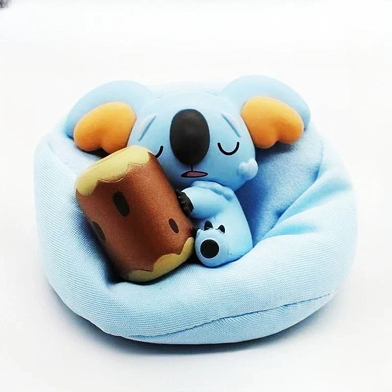 Mini Pokemon Anime Figurines, Sleeping Bean Bag Pikachu Bulbasaur Snorlax Evee Jirachi Komala 6pc Figure Set
