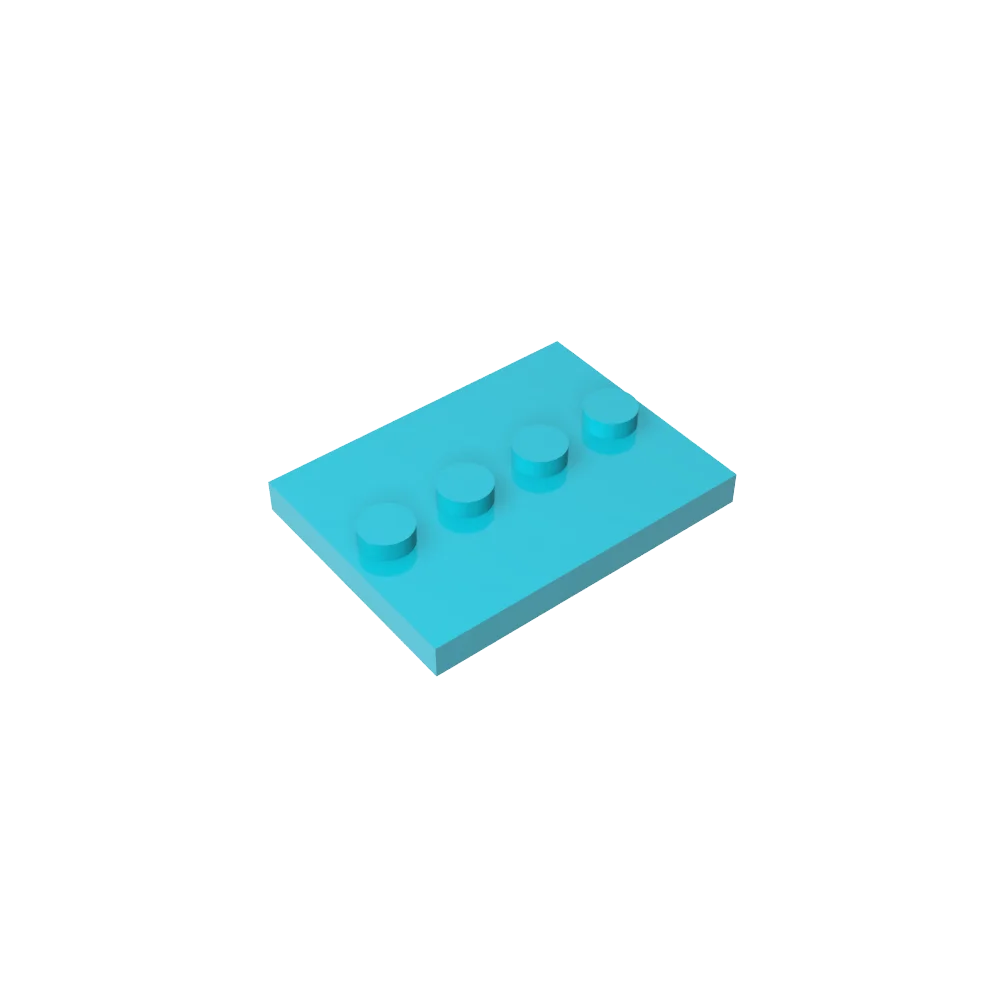 Gobricks GDS-980 Tile, Modified 3 x 4 with 4 Studs in Center | Compatible Building Block for DIY and MOC