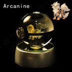 Pokemon 3D Crystal Ball Pokeballs with LED Light Base, Kids Anime Toy Gifts