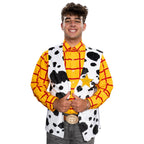 Sheriff Woody Cowboy Adult Halloween Cosplay Costume Set (Shirt, Vest, and Badge)