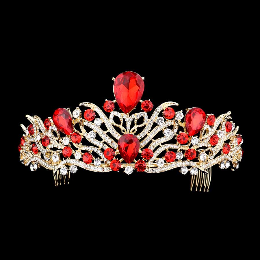 Teardrop Stone Accented Princess Tiara