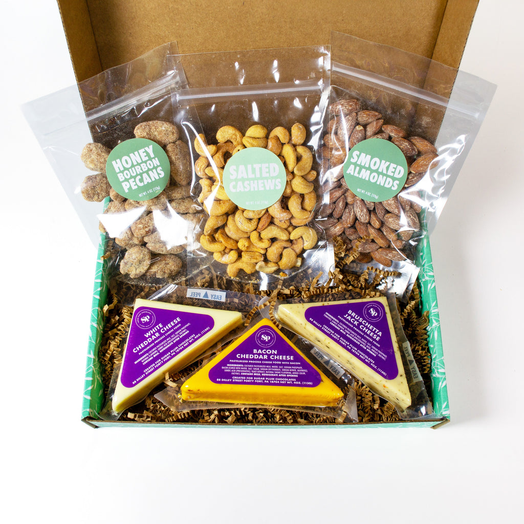 Signature Nuts and Cheese Box – 6 Gourmet Snacks | Premium Flavored Nuts & Cheeses