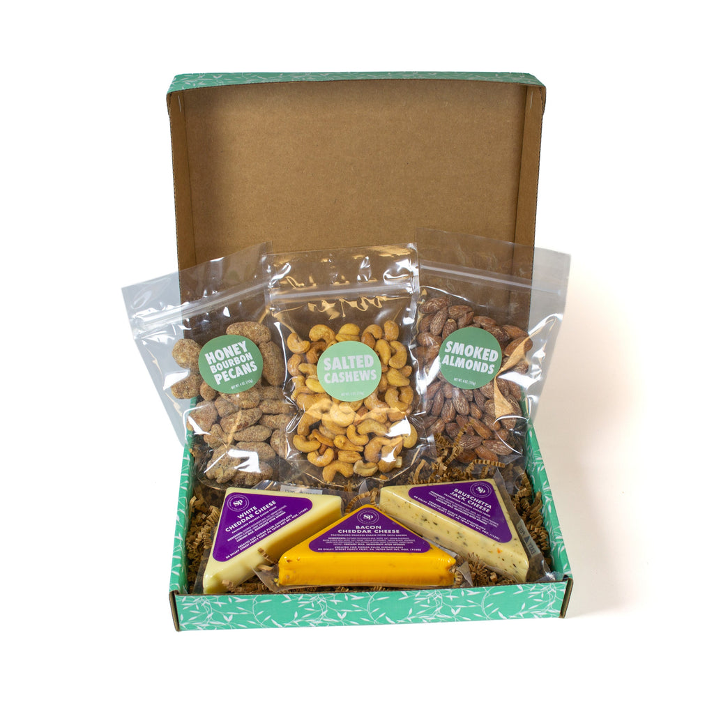 Signature Nuts and Cheese Box – 6 Gourmet Snacks | Premium Flavored Nuts & Cheeses