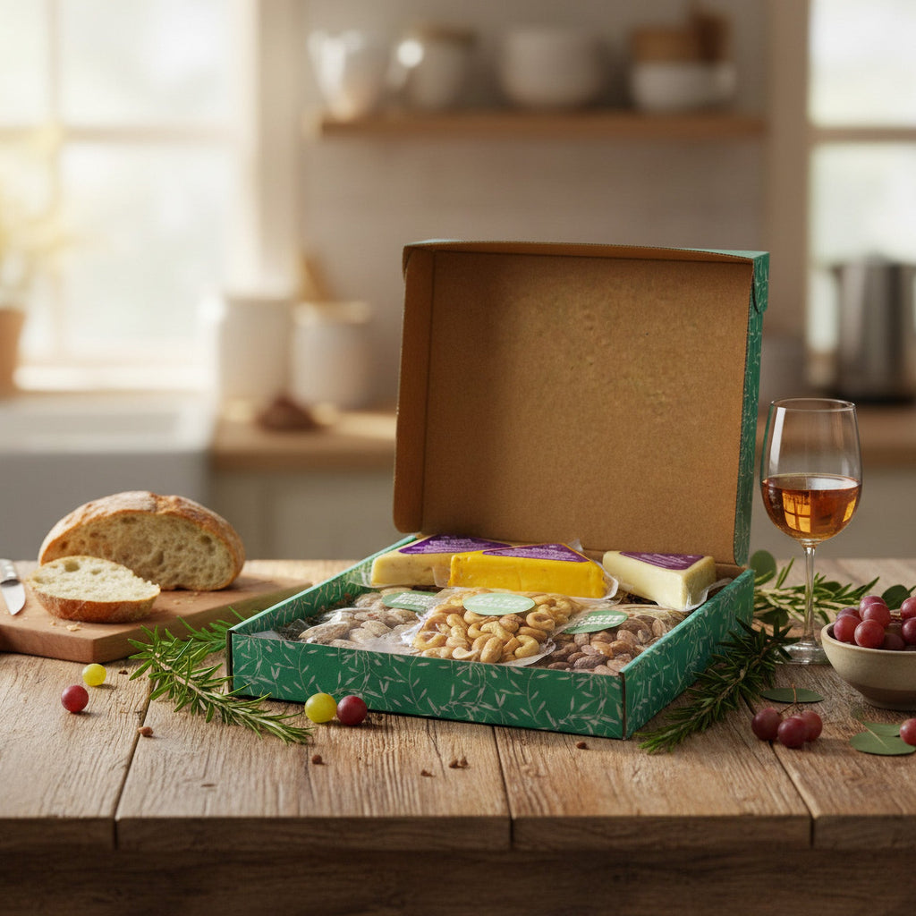Signature Nuts and Cheese Box – 6 Gourmet Snacks | Premium Flavored Nuts & Cheeses