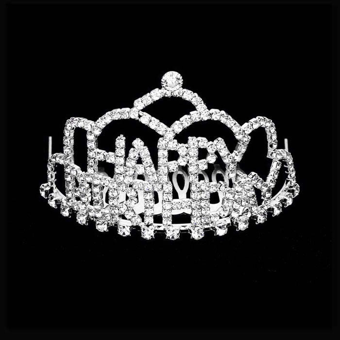 Crystal Rhinestone Happy Birthday Mini Party Tiara