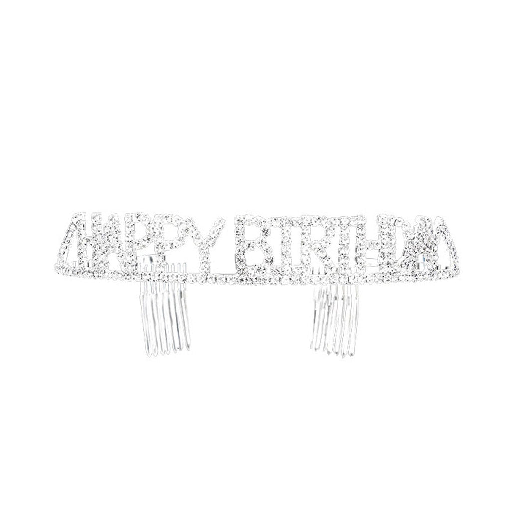 Happy Birthday Rhinestone Pave Party Tiara