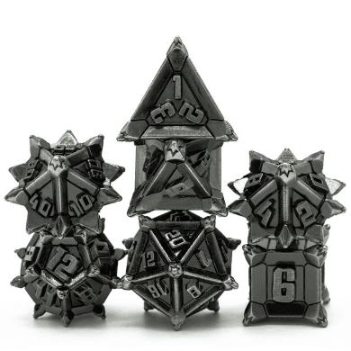 Warrior's Flail: Silver - Metal RPG Dice Set - 