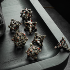Skullforge Silver Hollow Metal DND Dice Set