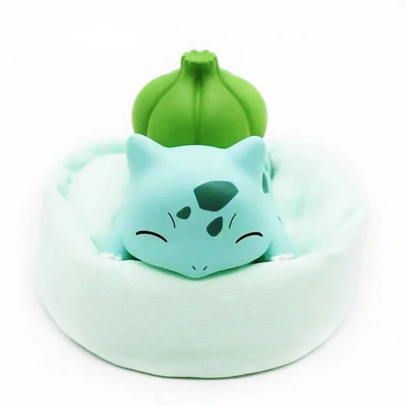 Sleeping Pokemon Anime Figurines, Pikachu Bulbasaur Psyduck Charmander